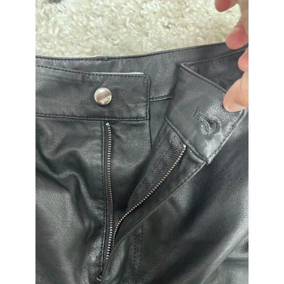 Zara Faux Womens Faux Leather Shiny Baggy Pants size Large‎ Black - Picture 9 of 10